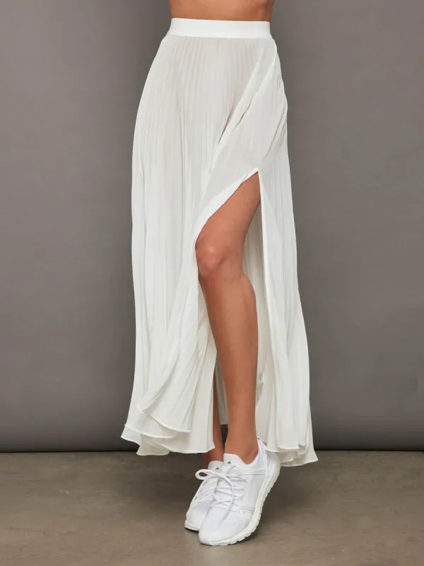 Mesh Pleated Skirt - Ivory sold by Carbon38