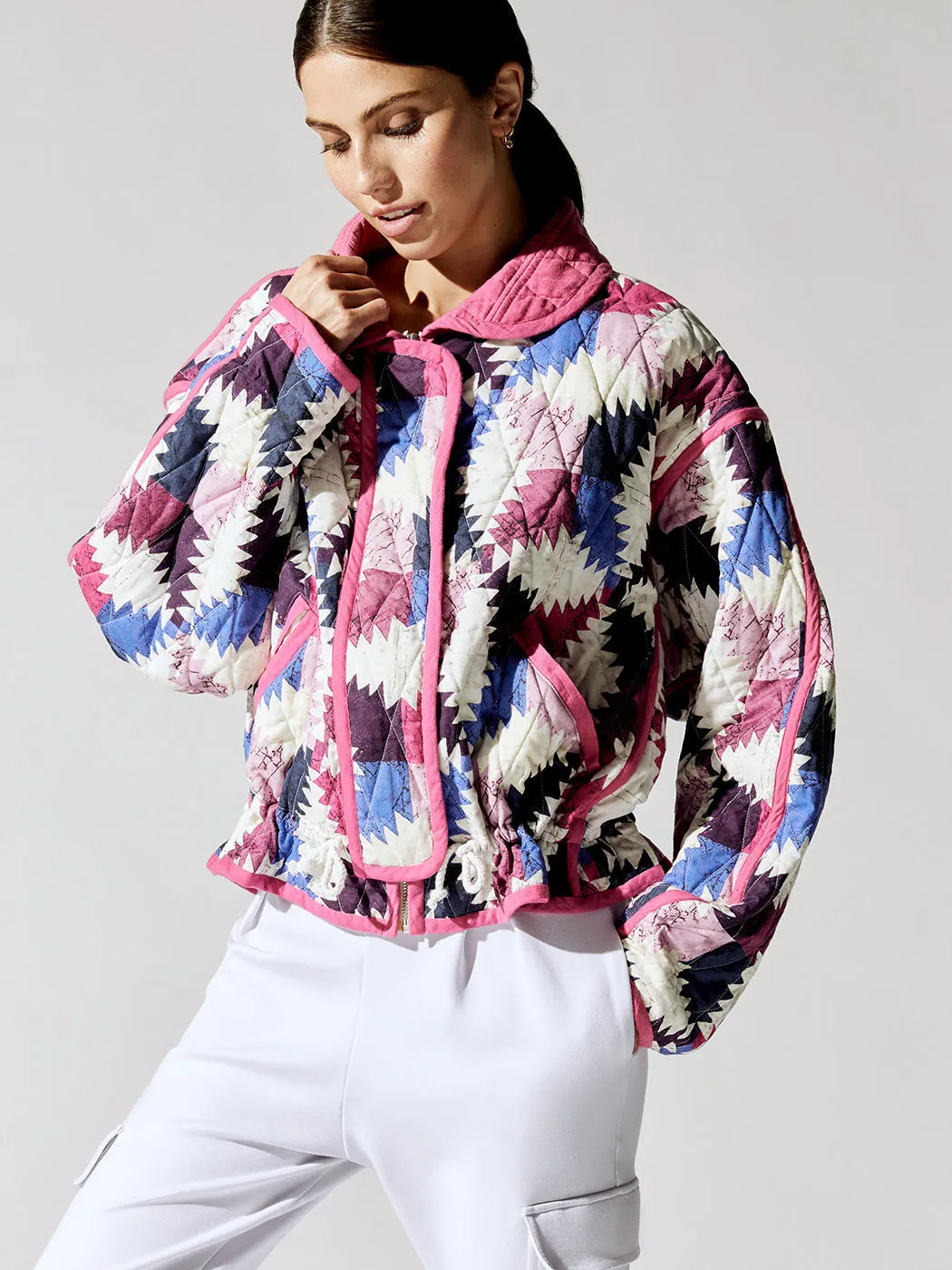 Hazzle Quilted Jacket - Pink sold by Carbon38 product image thumbnail 4