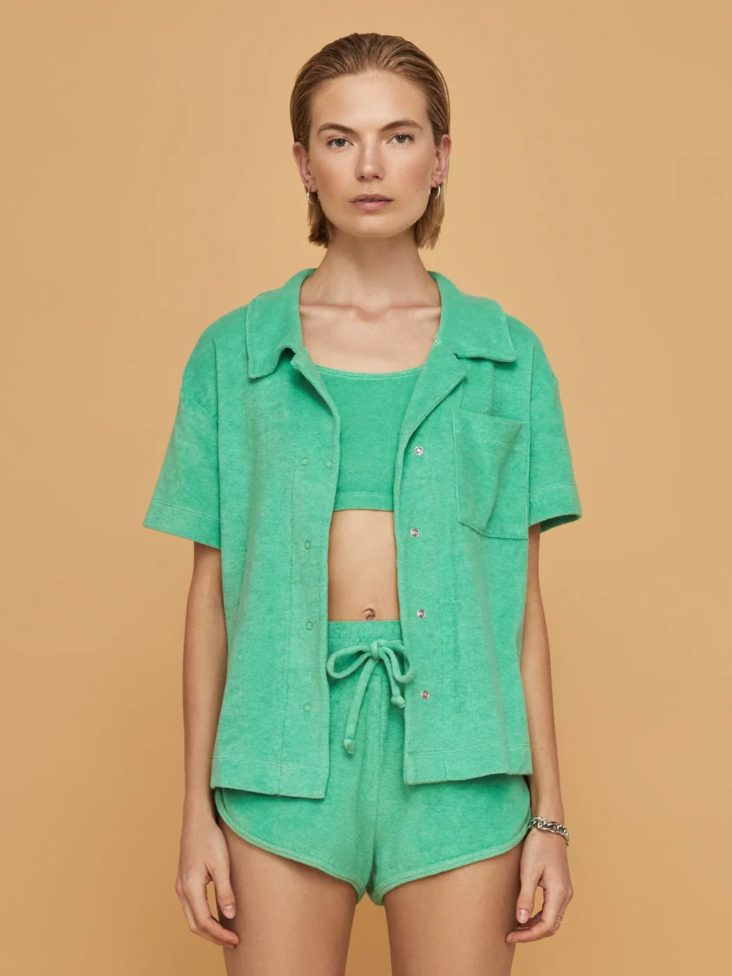 The Vacation Shirt - Summer Green sold by Carbon38