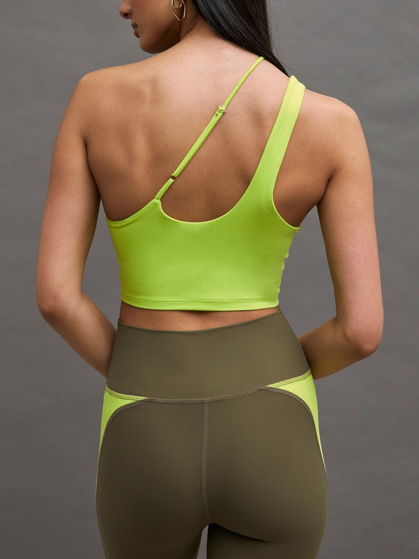 One Shoulder Convertible Bra Top in Melt - Acid Lime sold by Carbon38 product image thumbnail 2