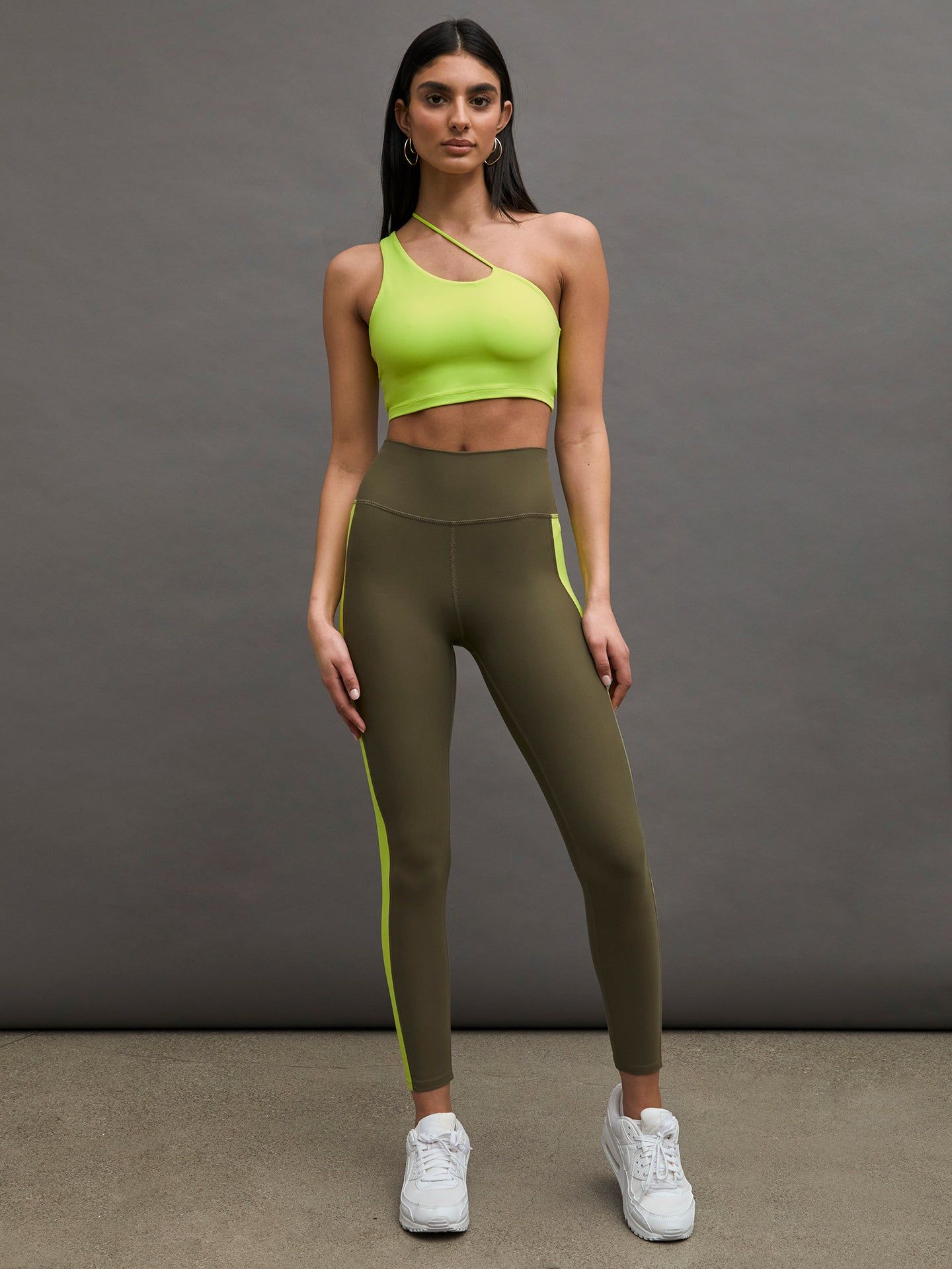 One Shoulder Convertible Bra Top in Melt - Acid Lime sold by Carbon38 product image thumbnail 3