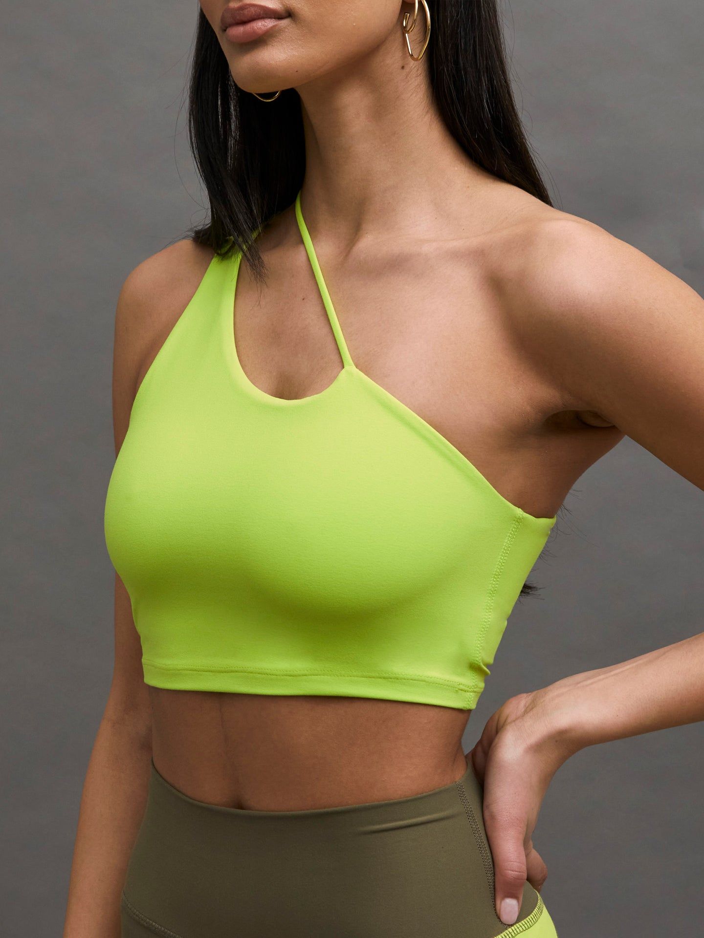 One Shoulder Convertible Bra Top in Melt - Acid Lime sold by Carbon38