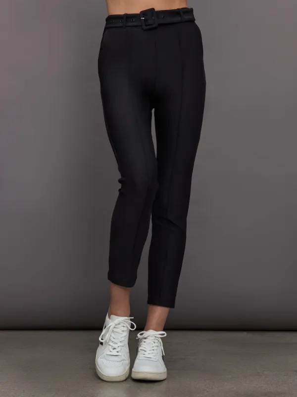 Belted Hybrid Pants - Black made by Carbon38