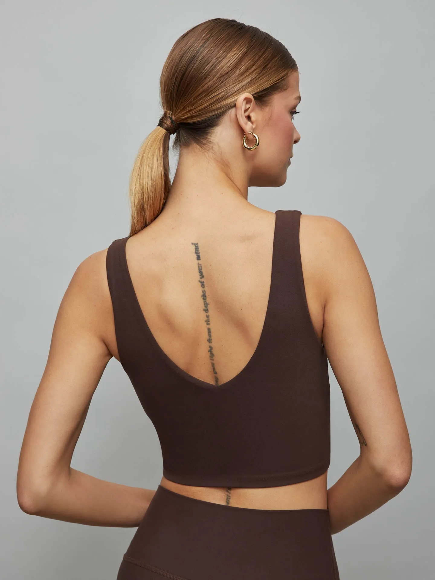 V-Neck Longline Bra in Melt - Dark Oak sold by Carbon38 product image thumbnail 2