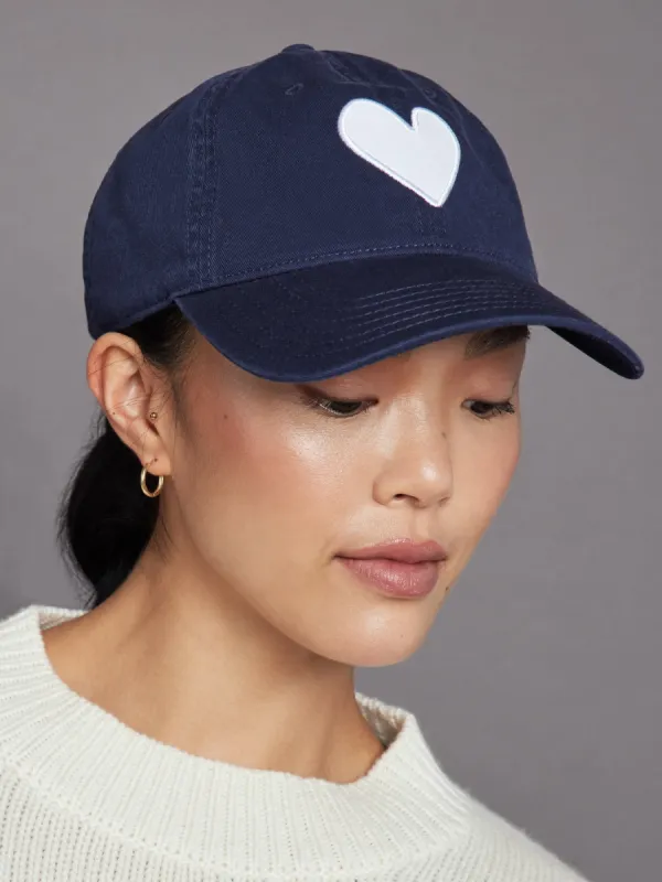Baseball Hat Heart Patch Indigo/White - Indigo sold by Carbon38