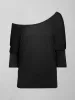 Long Sleeve Off Shoulder Tee - Black sold by Carbon38