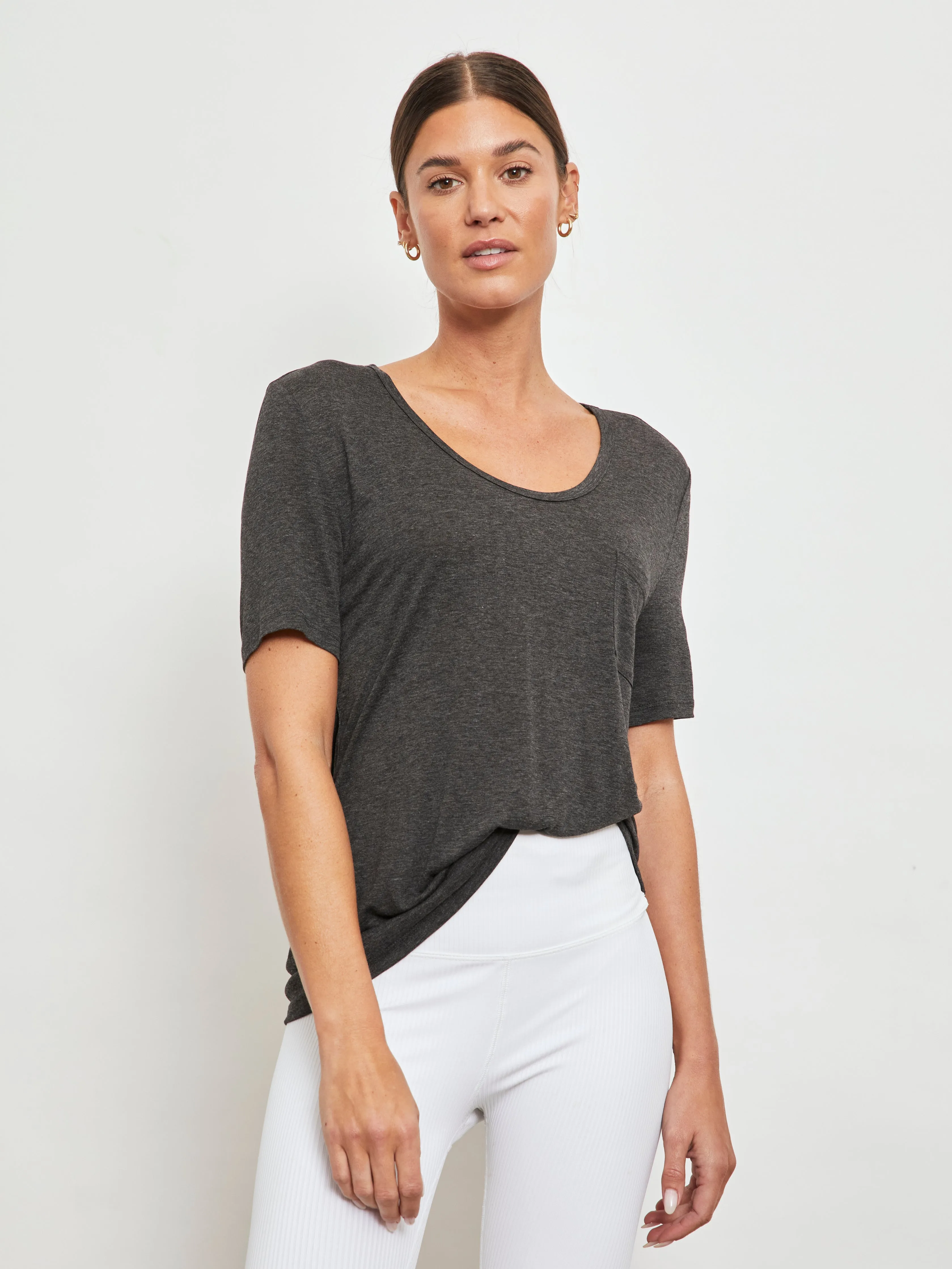 Boyfriend Tee - Charcoal sold by Carbon38