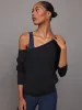 Long Sleeve Off Shoulder Tee - Black sold by Carbon38