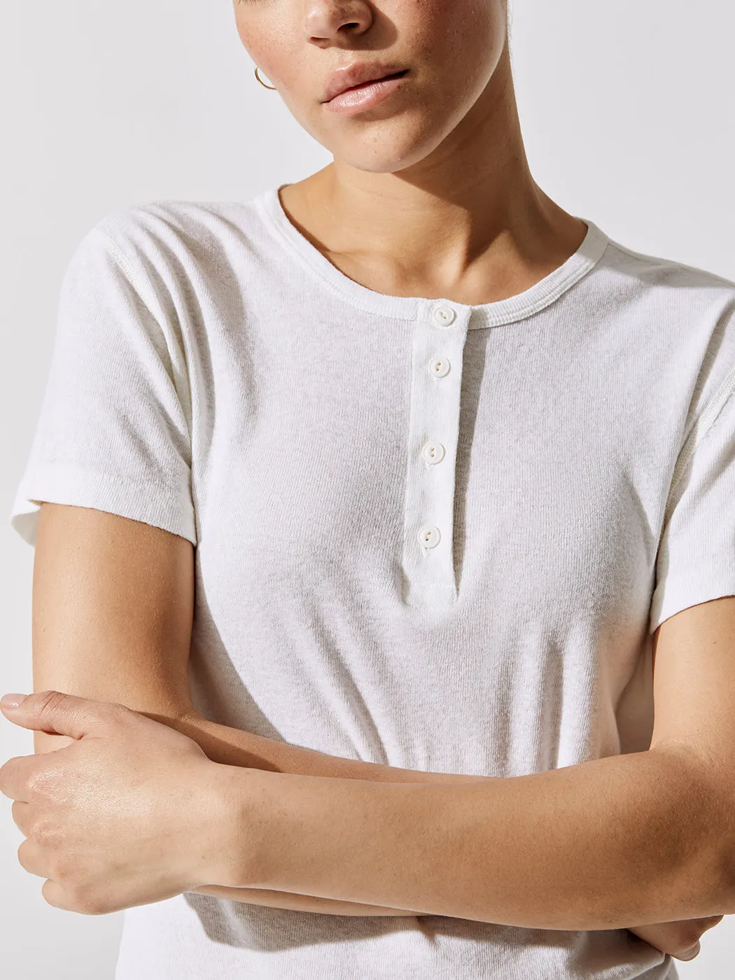 60s Short Sleeve Henley - Vintage White sold by Carbon38 product image thumbnail 4