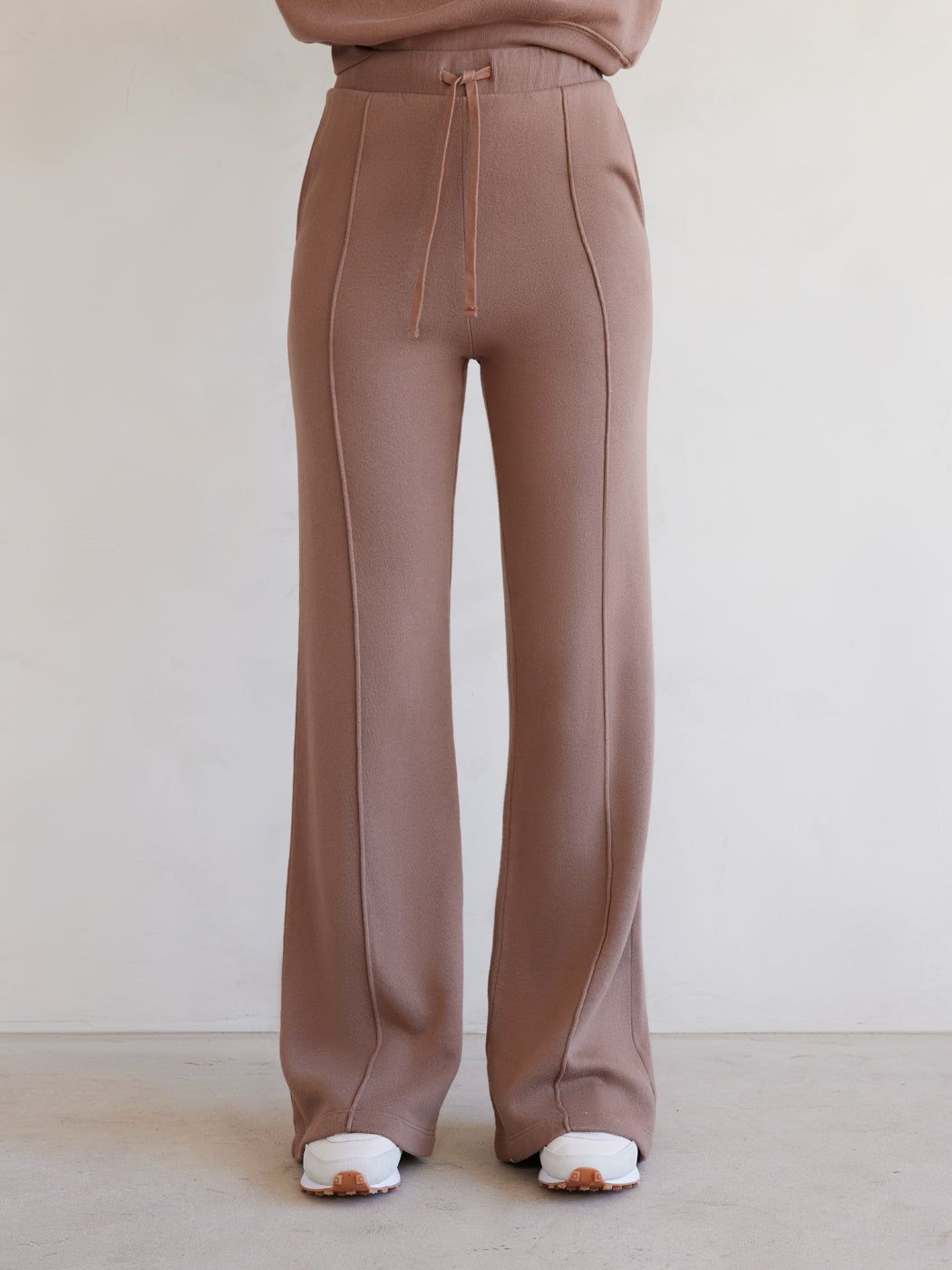 Wide Leg Pintuck Sweatpant in French Terry - Thrush sold by Carbon38