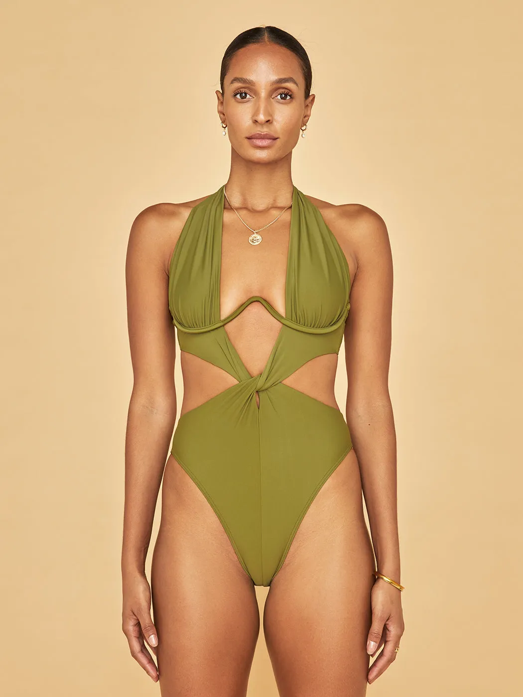 Nayo One Piece Swimsuit - Green sold by Carbon38