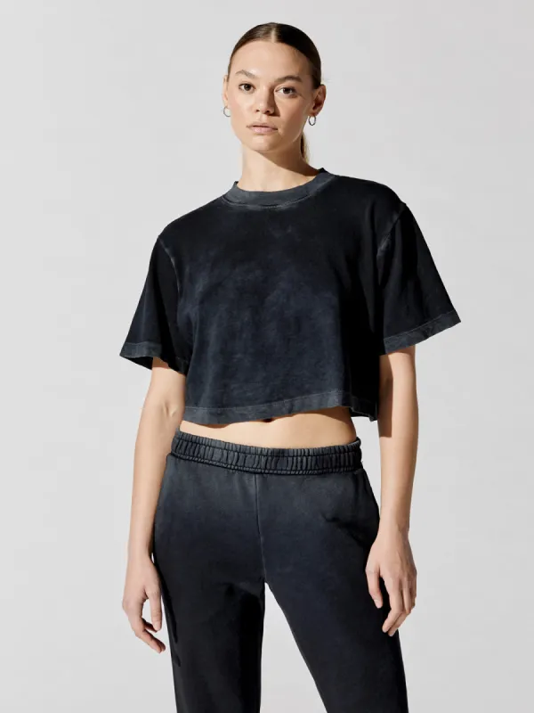 Tokyo Crop Tee - Vintage Black sold by Carbon38