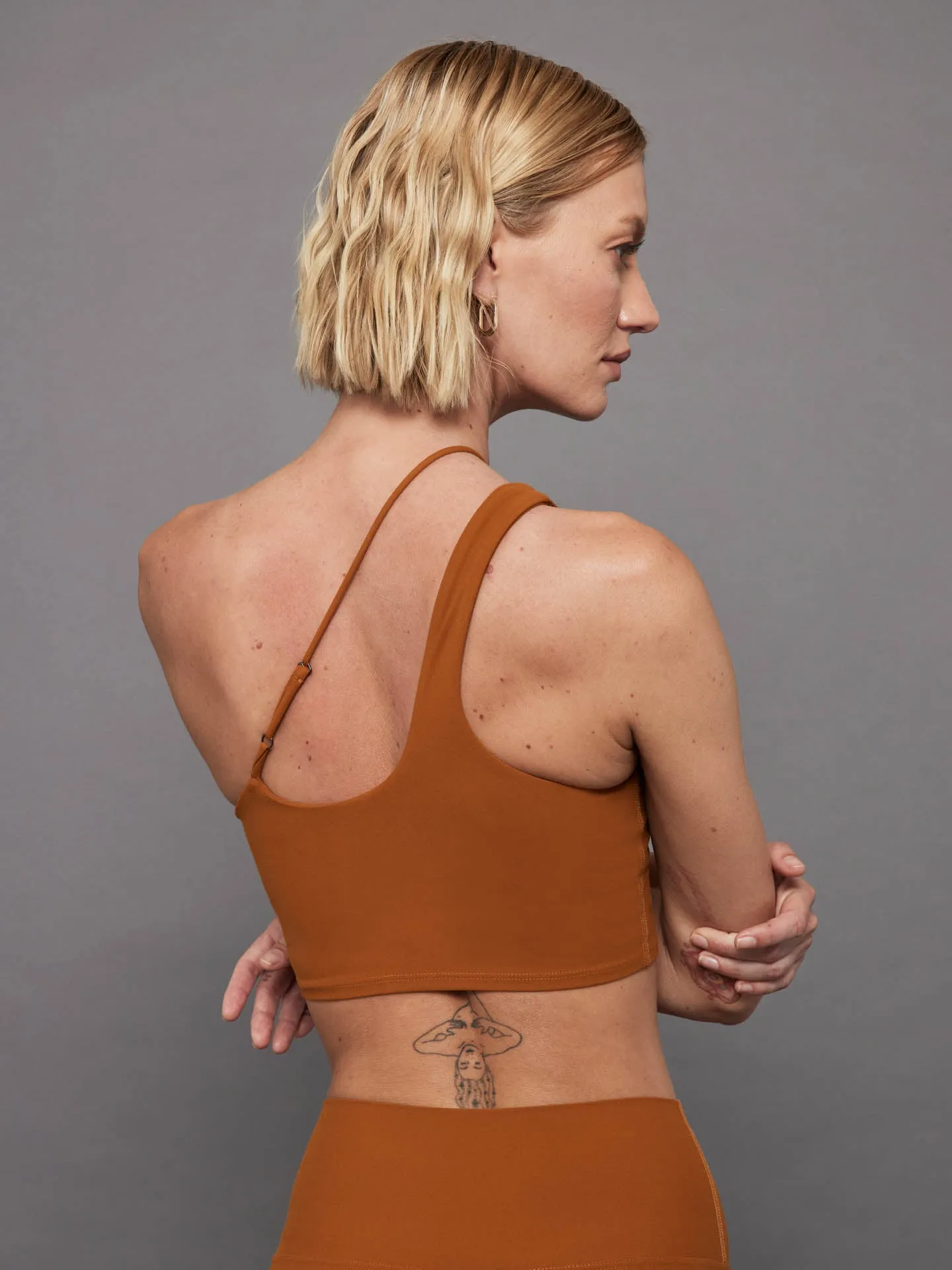 One Shoulder Convertible Bra Top in Melt - Caramel Cafe sold by Carbon38 product image thumbnail 2