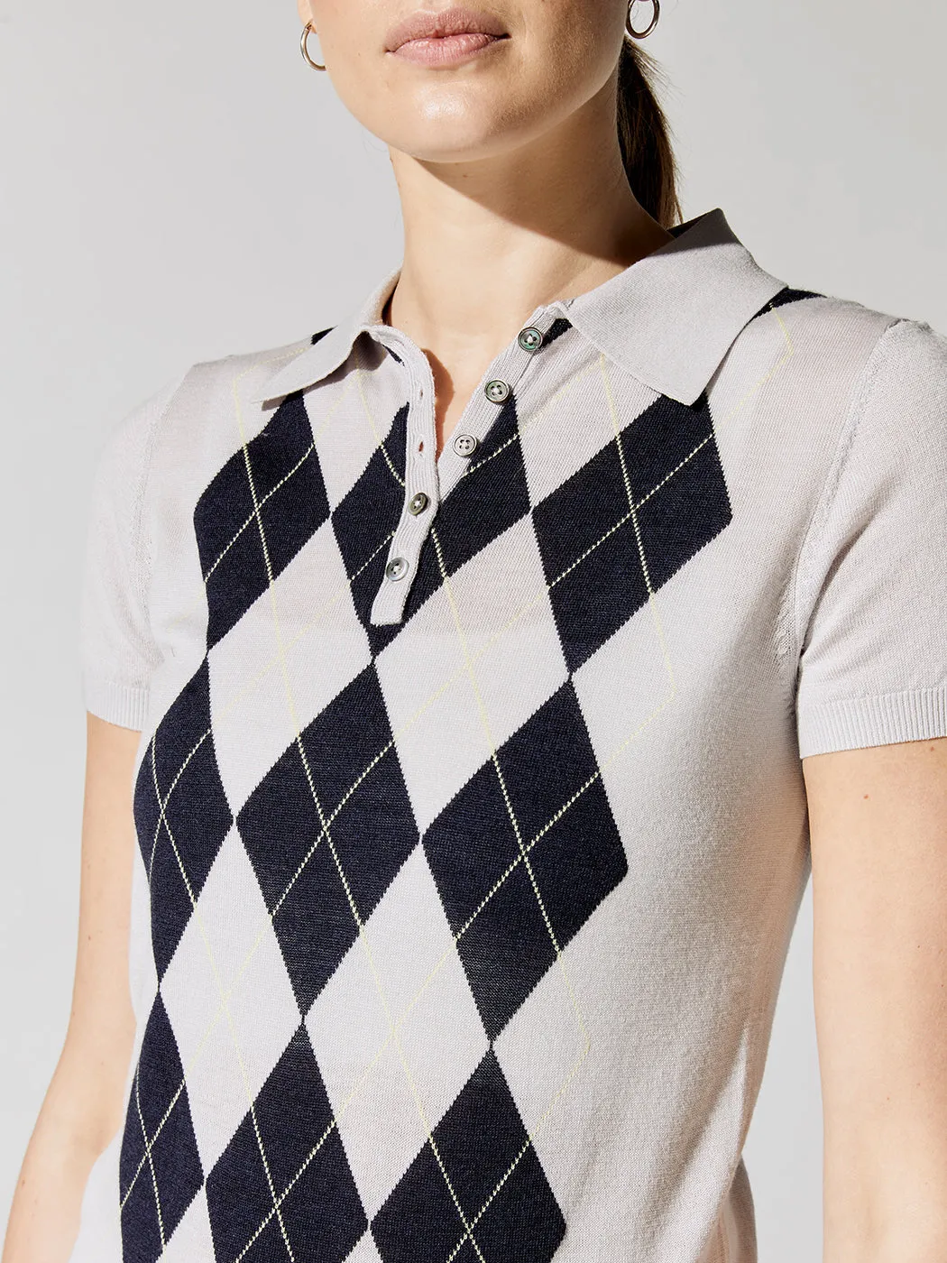 Argyle Polo - Grey And Blue sold by Carbon38 product image thumbnail 3