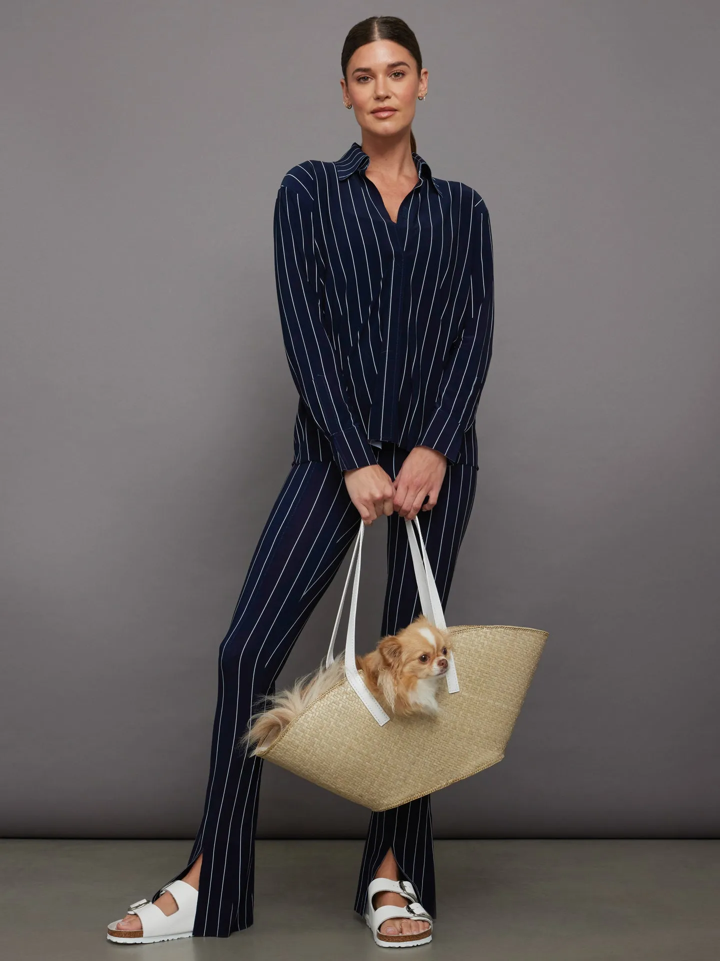 NK Shirt W/ Collar Stand - True Navy Pinstripe sold by Carbon38 product image thumbnail 2