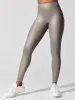 Ribbed Foil Legging - Silver Iridescent Foil sold by Carbon38