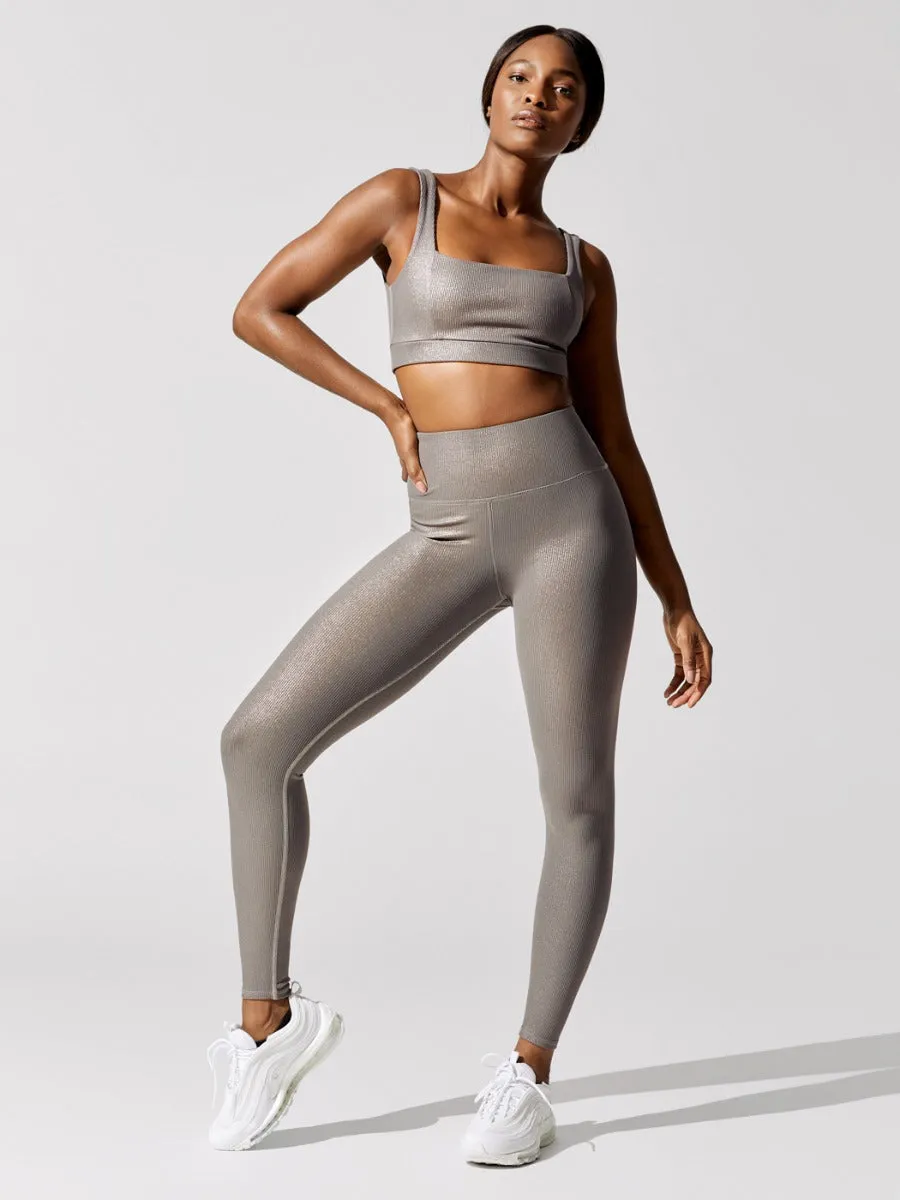 Ribbed Foil Legging - Silver Iridescent Foil sold by Carbon38 product image thumbnail 2