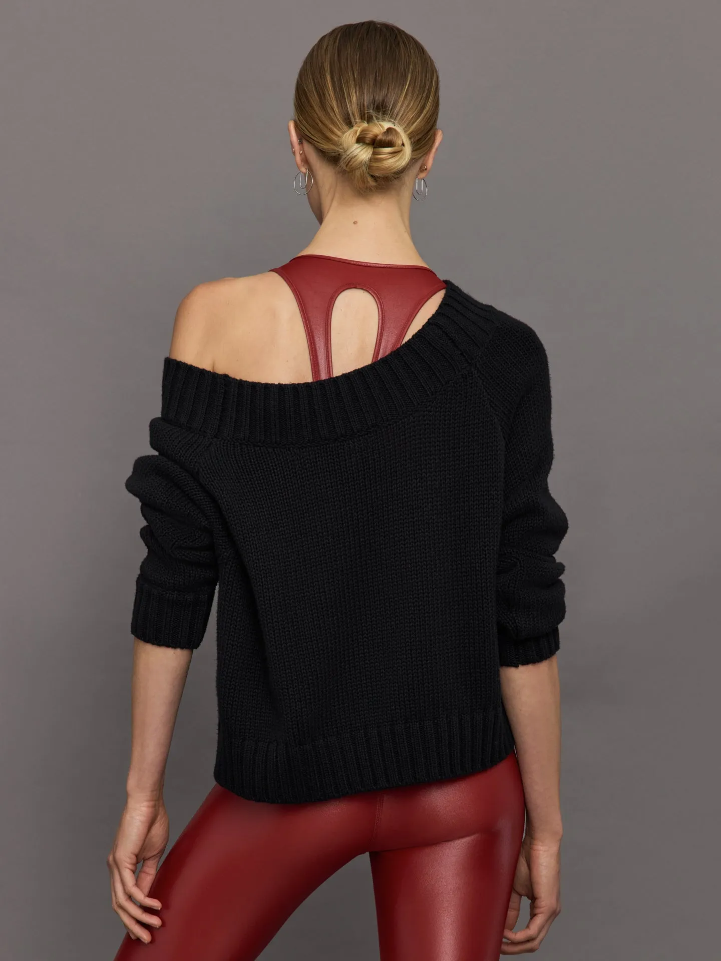 Slouchy Off Shoulder Sweater - Black sold by Carbon38 product image thumbnail 4