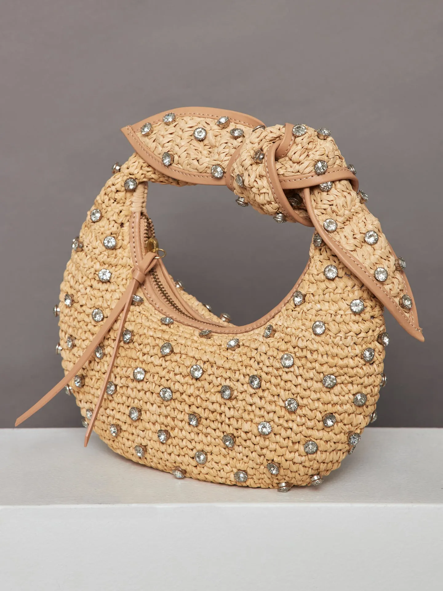 The Josie Bling Bag - Raffia Hobo with Embroidered Rhinestone sold by Carbon38 product image thumbnail 2