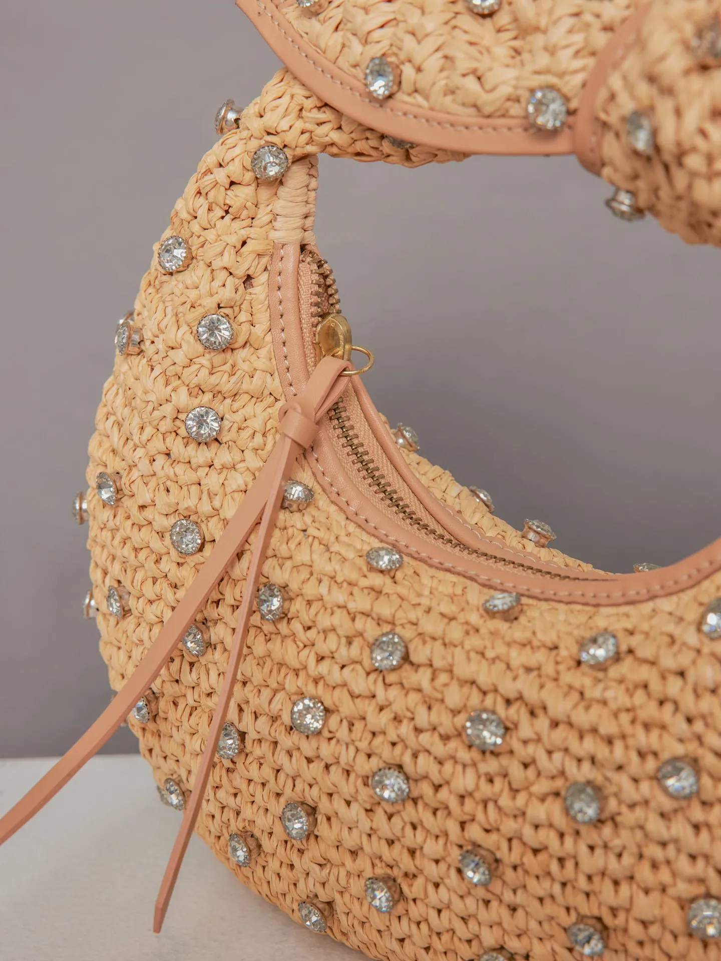 The Josie Bling Bag - Raffia Hobo with Embroidered Rhinestone sold by Carbon38 product image thumbnail 4