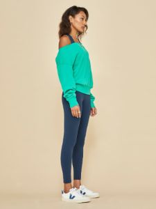 Off Shoulder Sweatshirt in French Terry - Digital Green sold by Carbon38