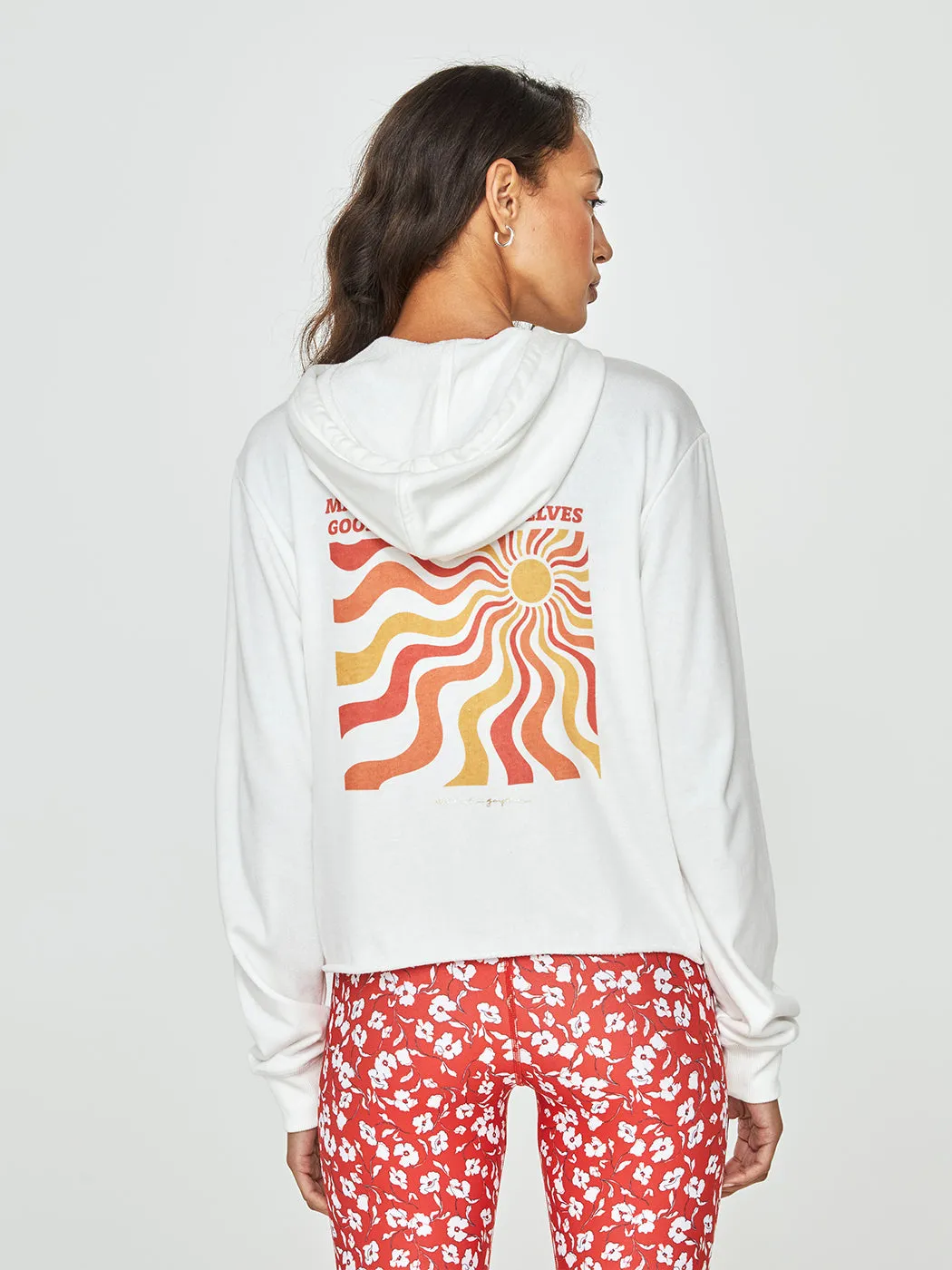 Feel Good Crop Hoodie - Stone sold by Carbon38 product image thumbnail 3