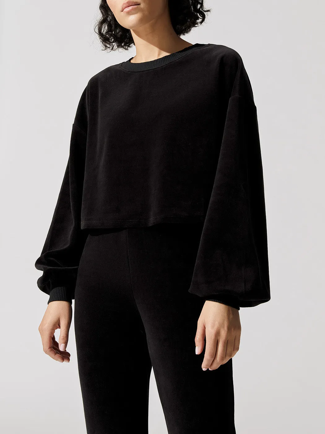 Velour Crop Top - Black sold by Carbon38