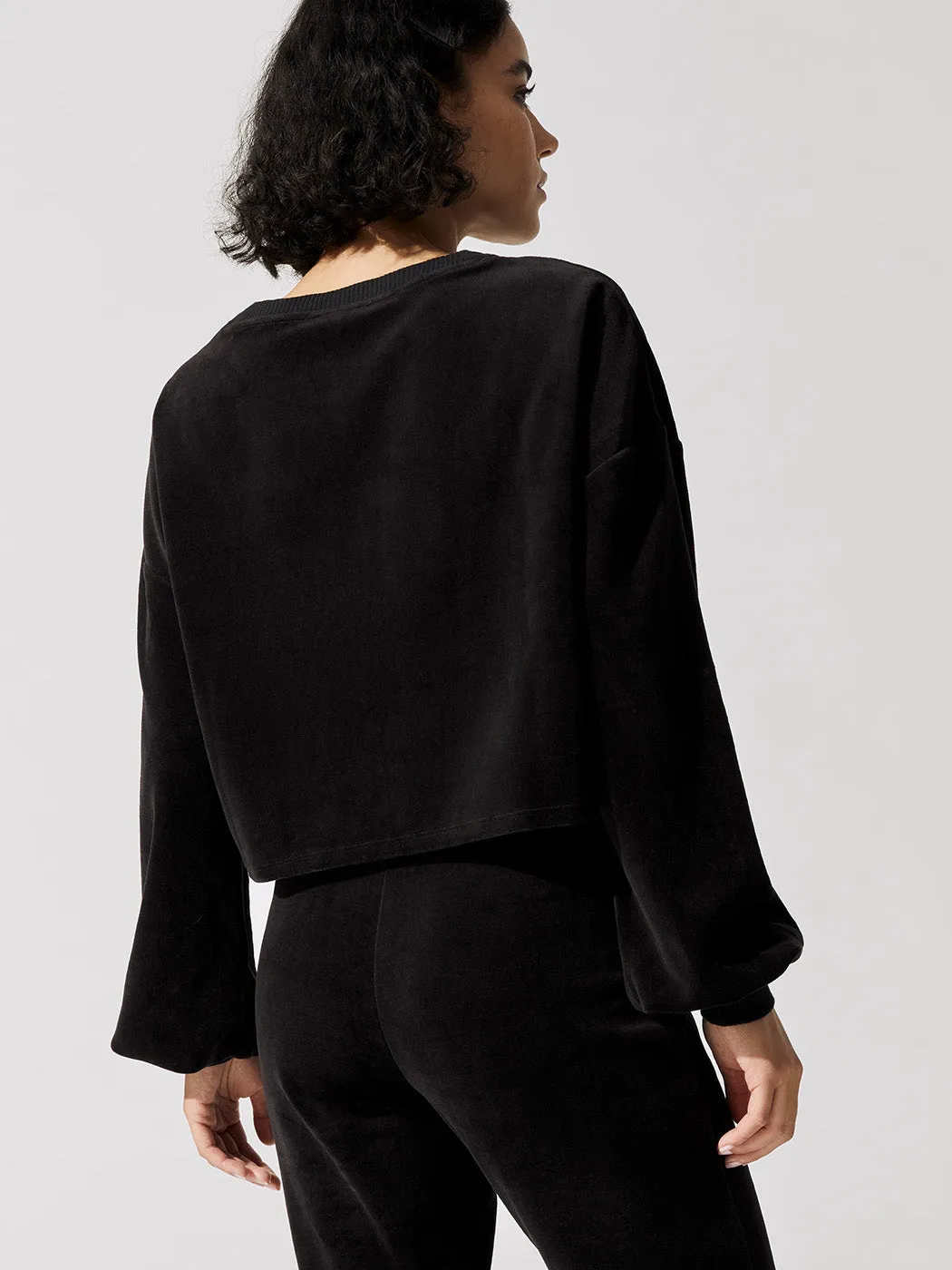 Velour Crop Top - Black sold by Carbon38 product image thumbnail 4