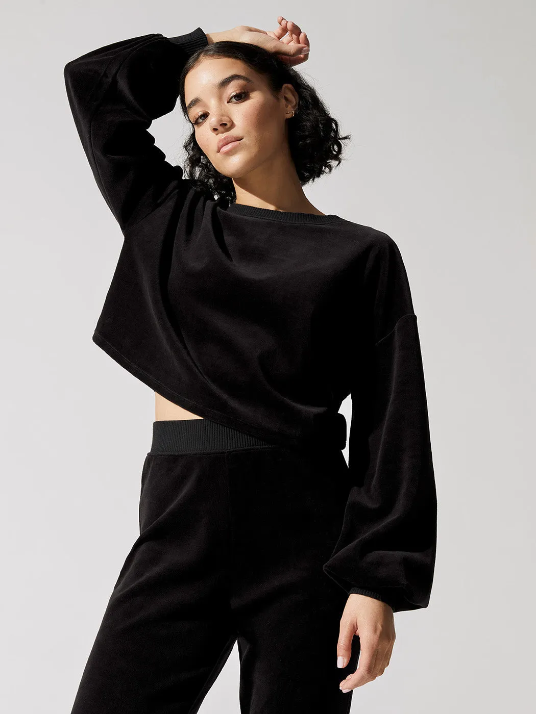 Velour Crop Top - Black sold by Carbon38 product image thumbnail 3