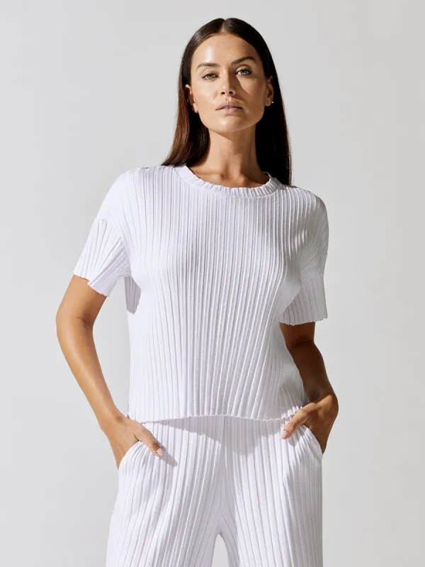 Siro Rib Boxy Tee - White sold by Carbon38