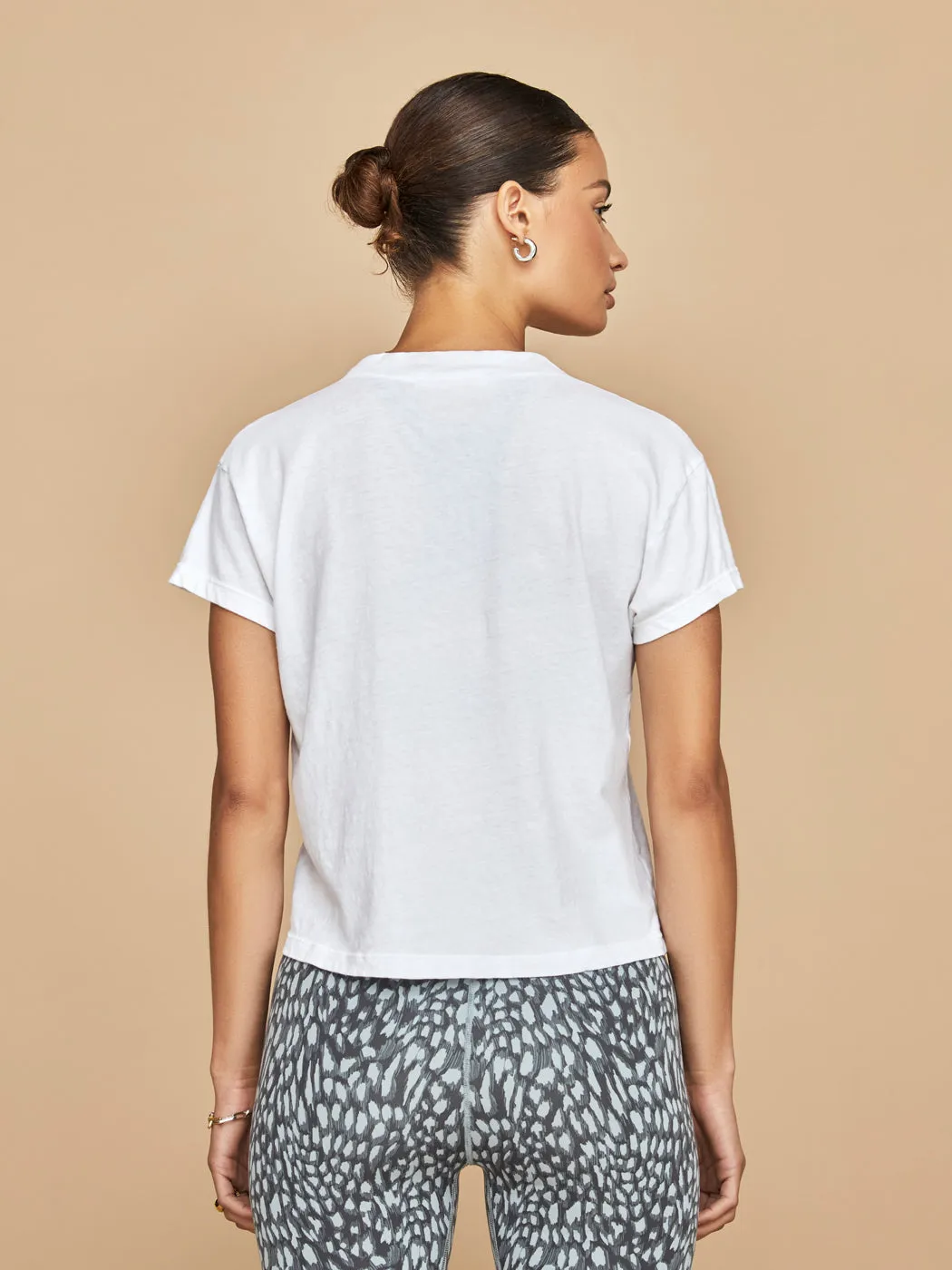 Alanis Recycled Cotton V Neck Tee - White sold by Carbon38 product image thumbnail 2