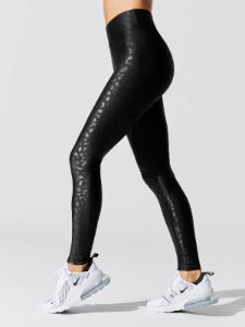Regular Rise Full-length Legging in Leopard Takara Shine - Black sold by Carbon38