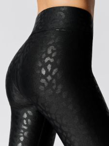 Regular Rise Full-length Legging in Leopard Takara Shine - Black sold by Carbon38