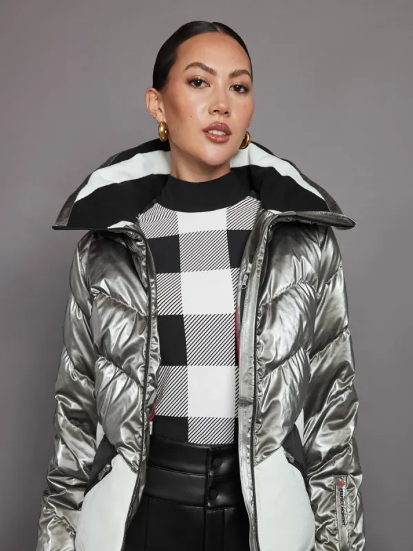 Ski Duvet Jacket - Snow White/ Silver sold by Carbon38