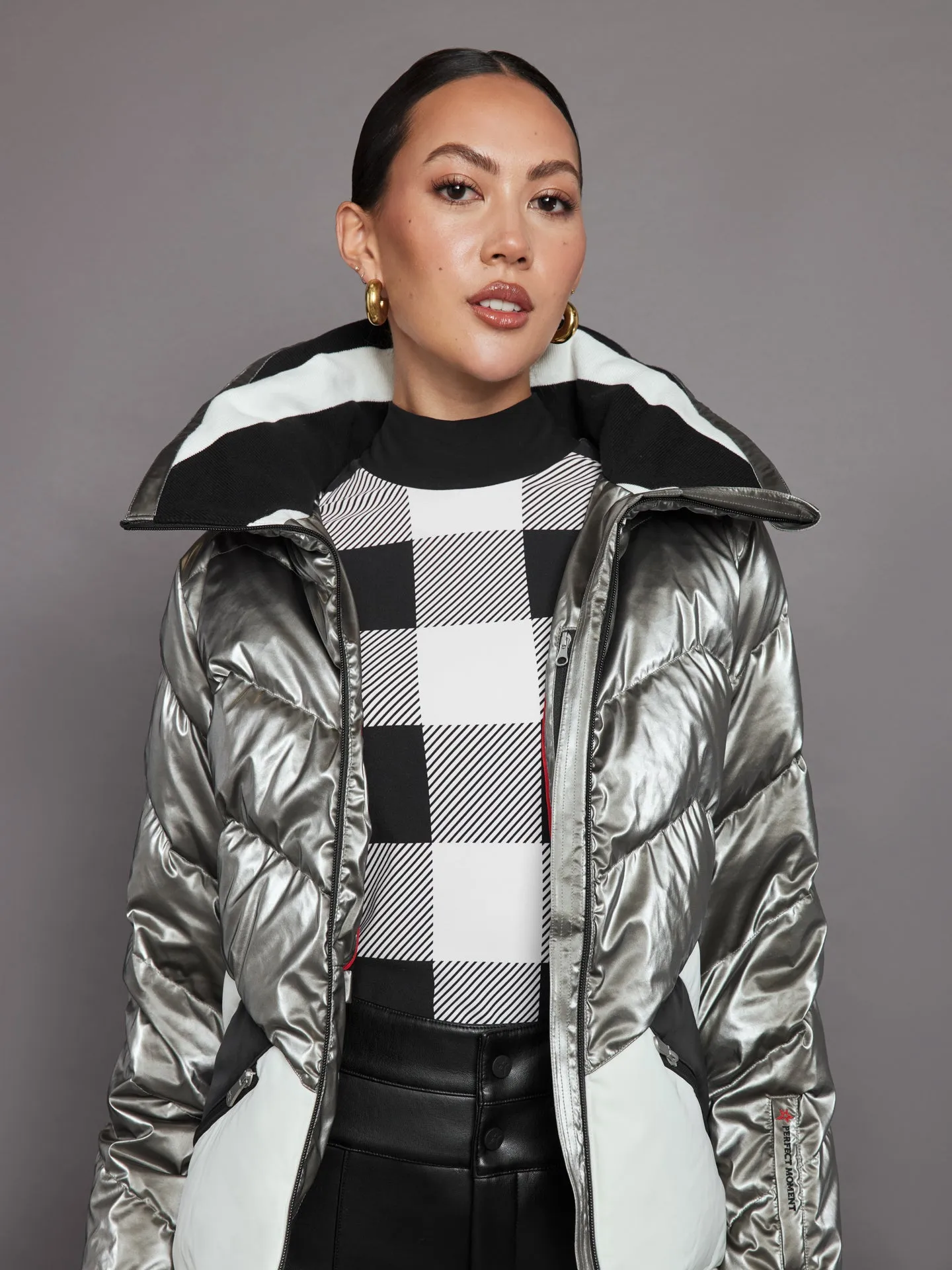 Ski Duvet Jacket - Snow White/ Silver sold by Carbon38