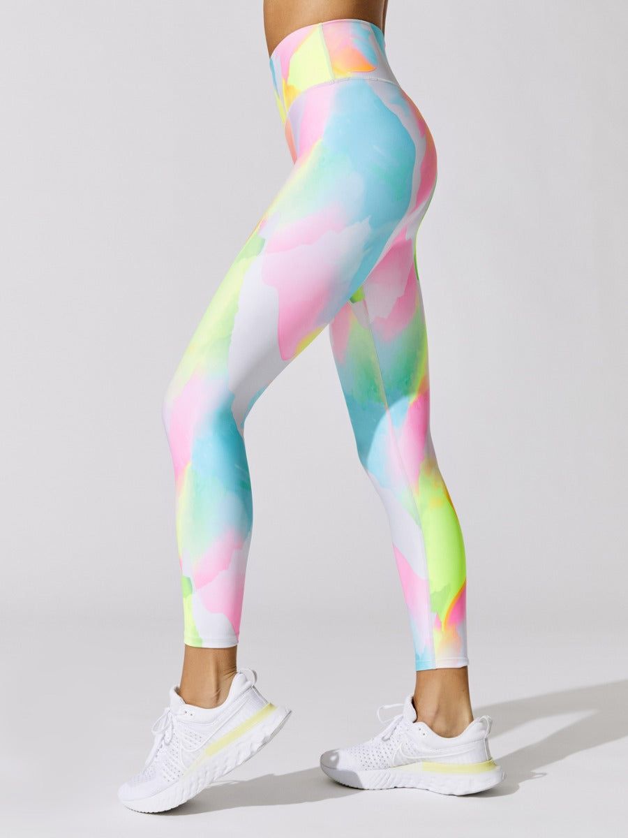 Printed High Rise 7/8 Legging - Pastel Watercolor Camo sold by Carbon38