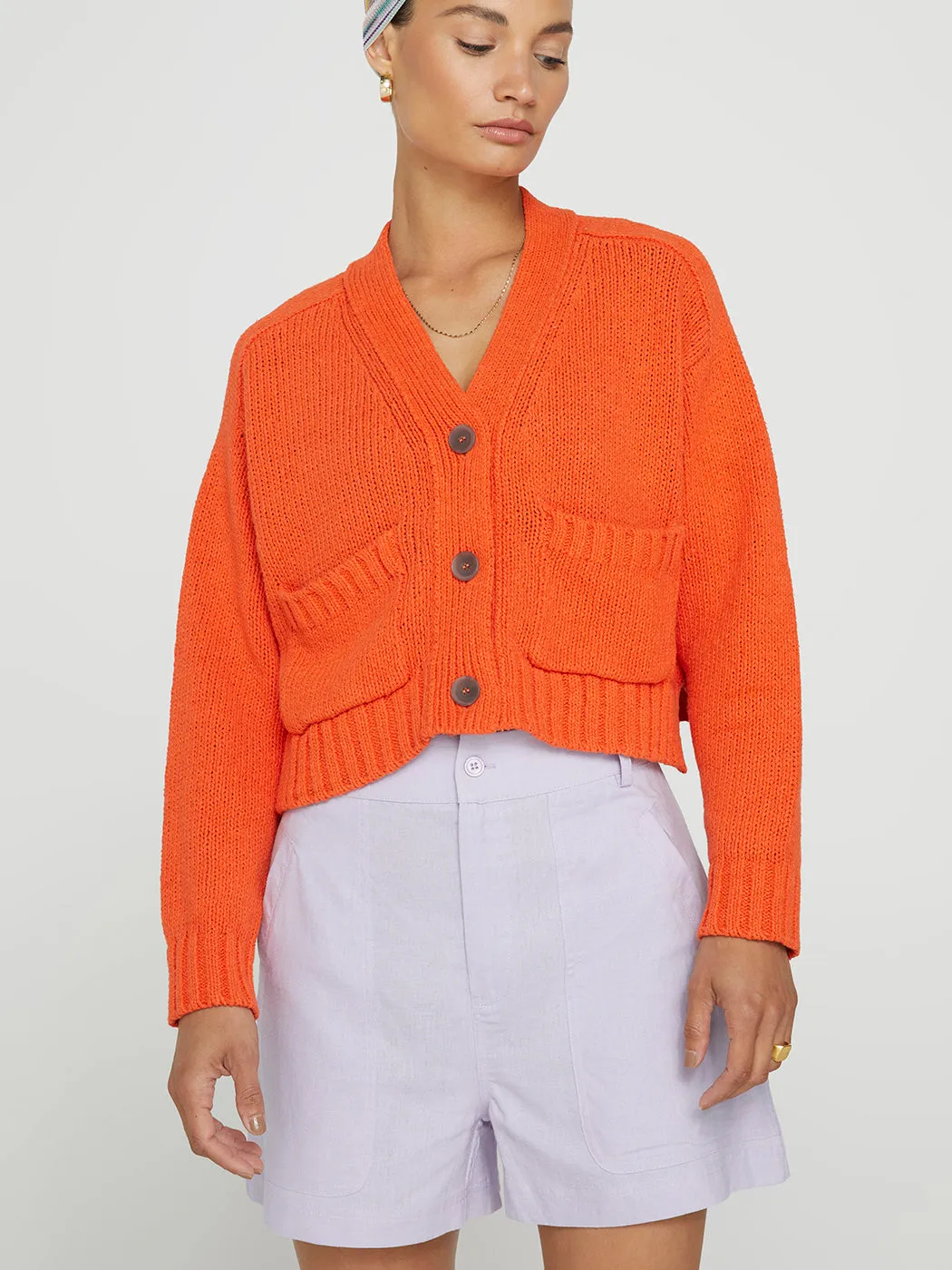 Cropped Cardigan - Papaya sold by Carbon38 product image thumbnail 2