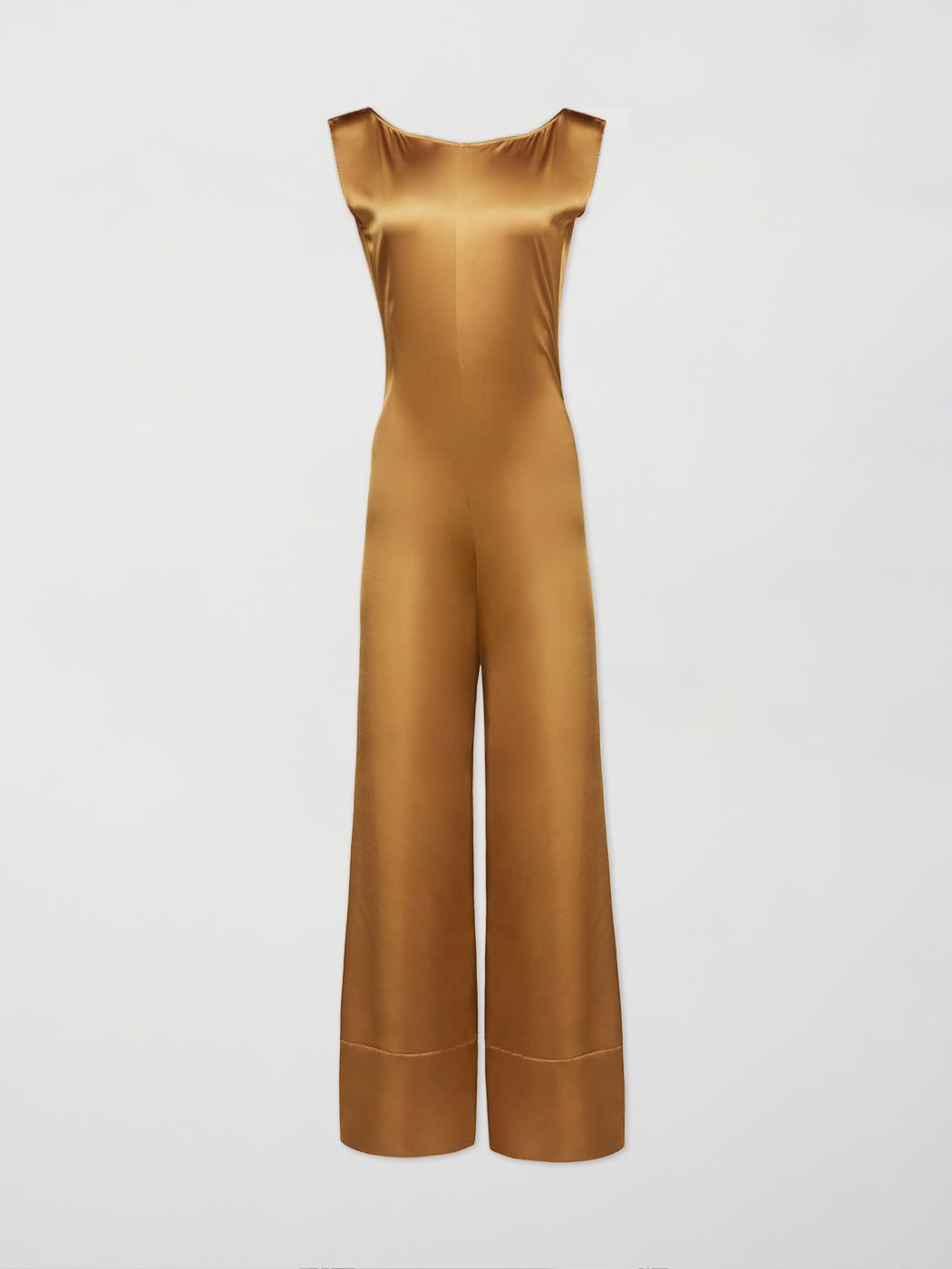 WIDE LEG SATIN JUMPSUIT - RUST sold by Carbon38 product image thumbnail 3
