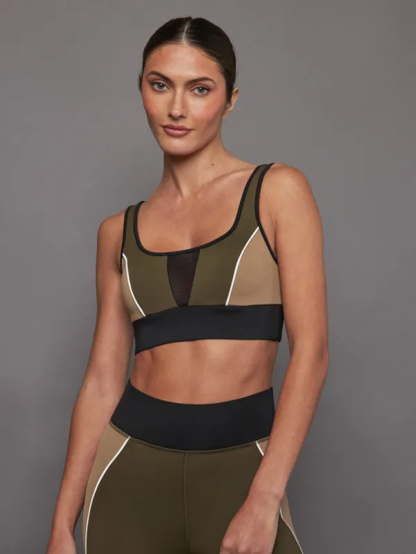 Wander Longline Bra - Safari sold by Carbon38