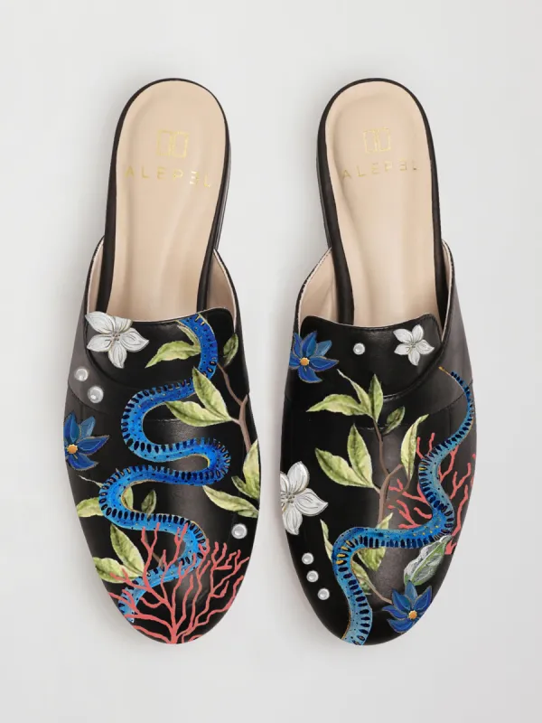 CLOSED TOE MULE - CUSTOM SEA LIFE PRINT sold by Carbon38