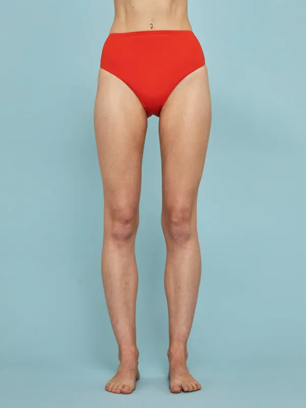 Poppy Bikini Bottom - Blood Orange sold by Carbon38