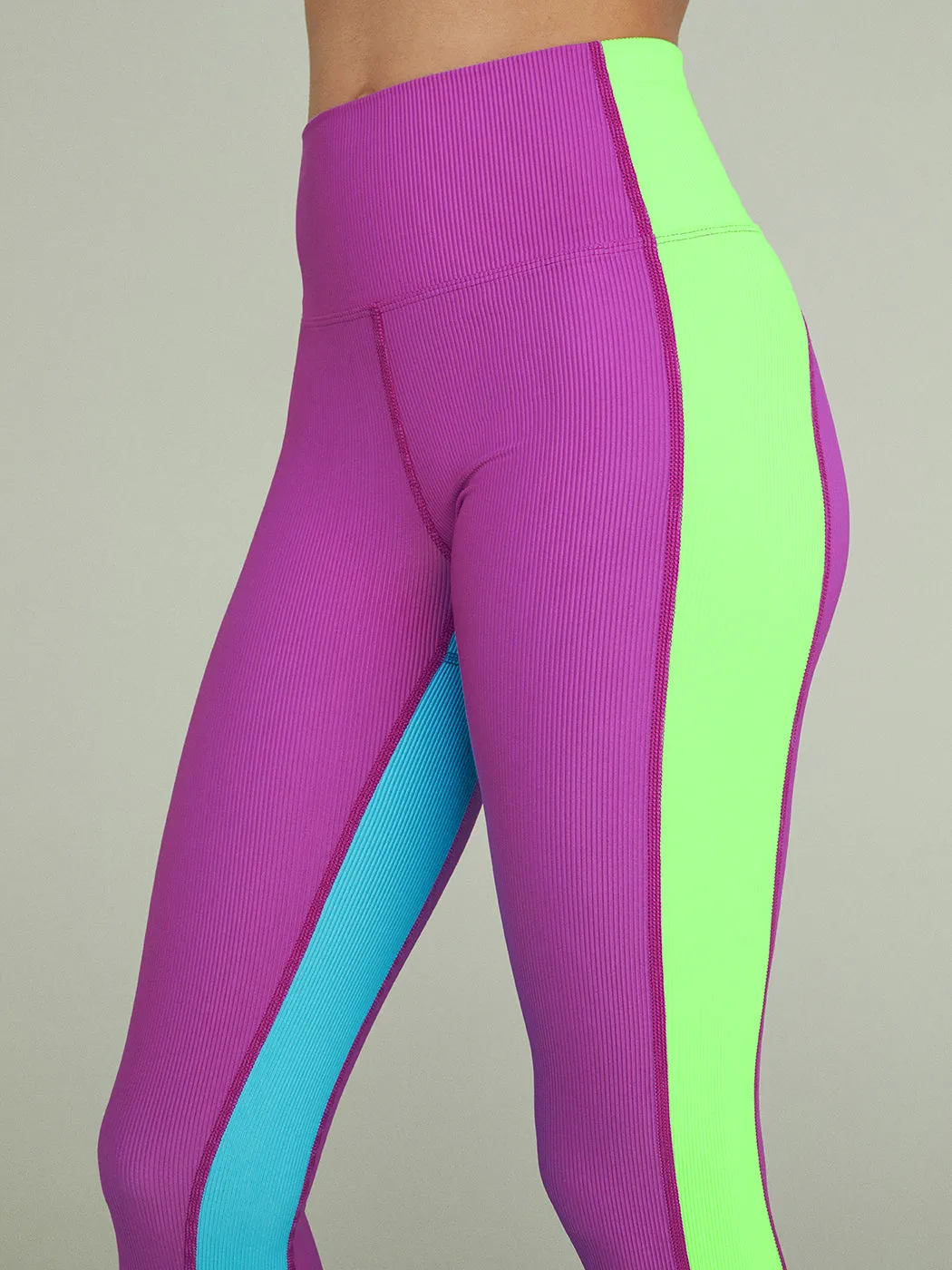 Colorblock Rib Leggings - Cool Fluorescents sold by Carbon38 product image thumbnail 2