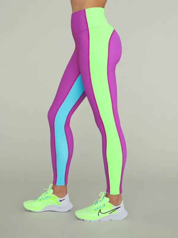 Colorblock Rib Leggings - Cool Fluorescents sold by Carbon38