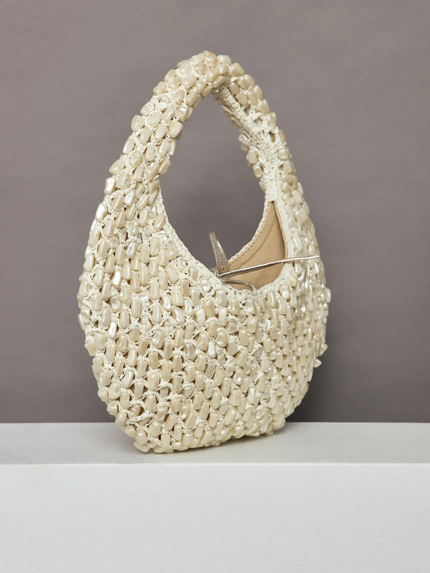 The Josie Tie Bag - Pearl and Raffia sold by Carbon38 product image thumbnail 2