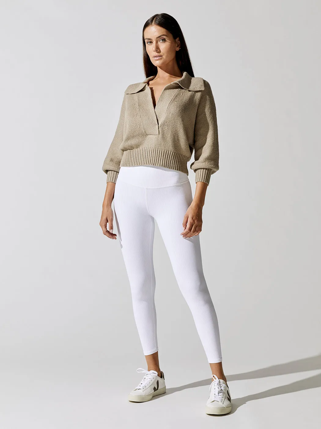 Marlowe Cropped Henley - Taupe sold by Carbon38 product image thumbnail 3