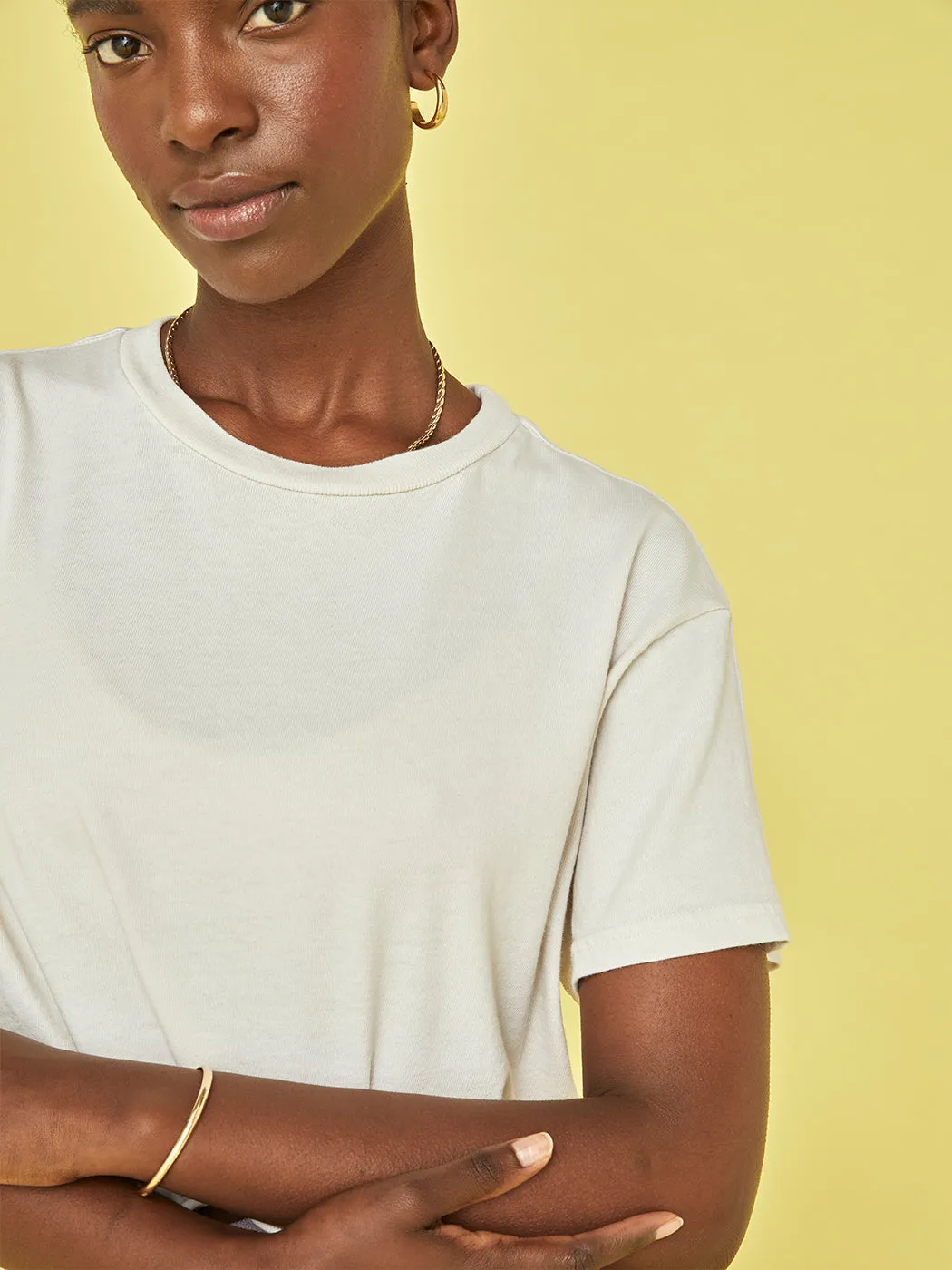 Women's Crop Short Sleeve Crew Tee - Sugar sold by Carbon38 product image thumbnail 3