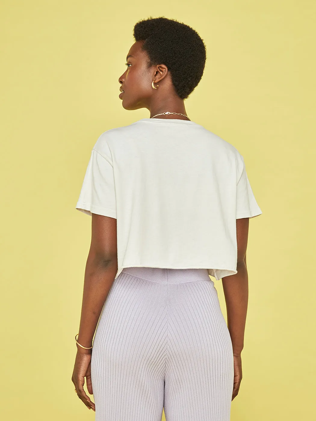 Women's Crop Short Sleeve Crew Tee - Sugar sold by Carbon38 product image thumbnail 4