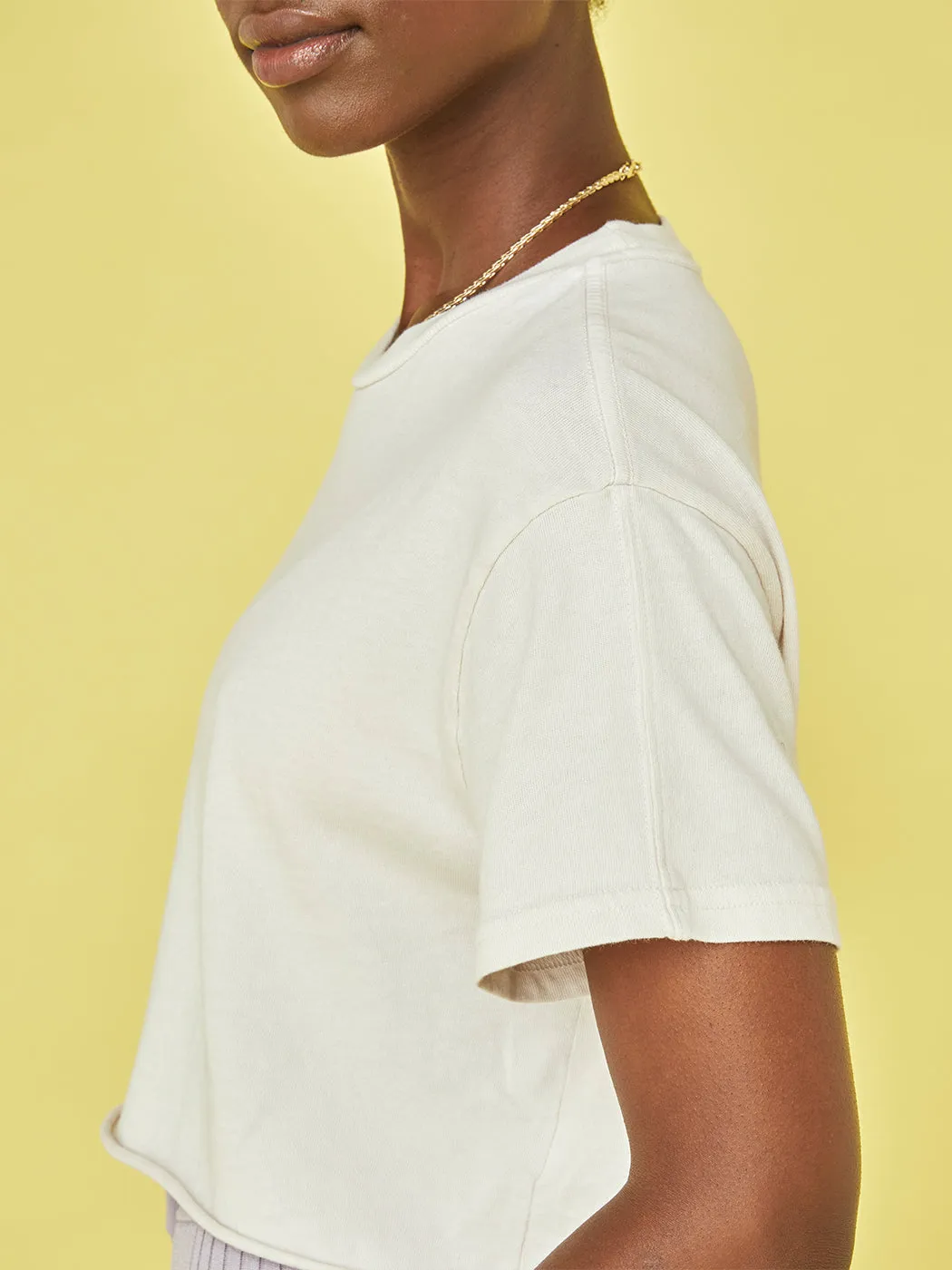 Women's Crop Short Sleeve Crew Tee - Sugar sold by Carbon38 product image thumbnail 2