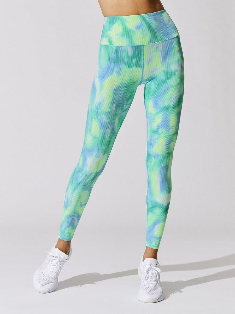Tie Dye Ribbed 7/8 Legging - Green/Blue Tie Dye sold by Carbon38 product image thumbnail 2