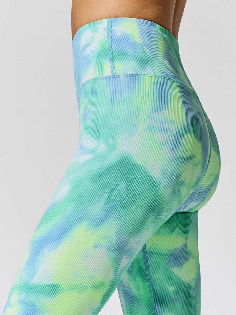 Tie Dye Ribbed 7/8 Legging - Green/Blue Tie Dye sold by Carbon38 product image thumbnail 4